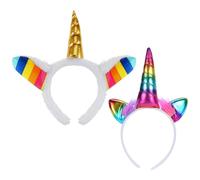 OAOSDH 2 Pezzi di Fasce per Le Orecchie Dell'Orecchio del Corno Arcobaleno, Copricapo Personalizzato Creativo, Peluche Carini, Oggetti di Ruolo, Accessori per Costumi da Festa in Maschera.