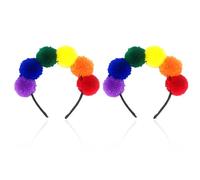 OAOSDH 2 Pezzi di Fascia Colorata di Lana, Fascia Arcobaleno Creativa, Fascia Semplice E Carina per Donne, Accessori per Abbigliamento, Decorazione per Feste di Carnevale.