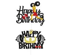 OAOSDH 2 Pezzi di Inserto per Cartoline per Elementi di Sollevamento Pesi, Forniture per Feste A Tema Bodybuilding, Decorazioni di Torte Creative, Accessori per Torte.