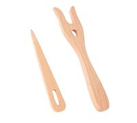 OAOSDH 2 Pezzi di Strumenti A Maglia in Legno, Accessori per Maglieria, Strumenti A Maglia Durevoli, Forchette per Maglieria A Mano.