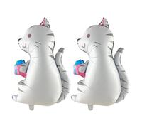 OAOSDH 2 Pezzi Palloncini da Gatto Cartoni Animati, Palloncini Decorativi di Compleanno, Palloncini di Gatto Carini, Palloncini Divertenti, Palloncini in Alluminio Creativo.