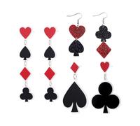 OAOSDH 3 Paia di Orecchini A Tema da Poker, Orecchini di Design Creativo, Orecchini A Sospensione Acrilici, Orecchini Divertenti, Accessori di Abbigliamento.