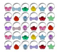 OAOSDH 30 Pezzi Anelli per Bambini, Anelli di Strass, Anelli Carini, Giocattoli per Ragazze, Regali per Bambini, Accessori per Giochi per Bambini.