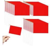 OAOSDH 30 Pezzi di Bandiere Rosse A Mano, Mini Bandiere A Mano, Arrangiamenti per La Scena di Feste per Eventi Sportivi, Celebrazioni E Feste.