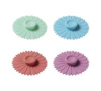 OAOSDH 4 Pezzi Coperchio A Forma di Girasole, Coperchio di Tazza di Silicone Creativo, Coperchio per Tazza di Polvere, Accessori per Tazze d'Acqua, Coperchio A Tazza Resistente.