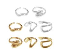 OAOSDH 8 Pezzi Anelli in Metallo Geometrico, Anelli di Design Irregolari, Anelli Elei E Personalizzati E Anelli Impilabili.