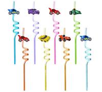 OAOSDH 8 Pezzi Che Corrono Cannucce A Tema, Cannucce di Plastica, Cannucce Riutilizzabili, Cannucce per Bambini, Cannucce di Design Creativo.