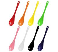 OAOSDH 8 Pezzi di Cucchiaio in Ceramica Colorato, Manico Lungo Creativo Che Mescola caffè, Manico Comodo Ergonomico, Stoviglie Semplice E Comoda E Multifunzionale.