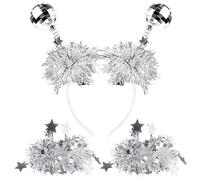 OAOSDH Banca A Sfera A Specchio da 1 Pezzo E Braccialetti da 2 Pezzi, Fasce Lucenti, Fasce Creative, Fasce per Feste, Accessori per Abbigliamento per Feste.