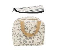 OAOSDH Borsa da Pranzo in 1 Pece E Borsa da Tavolo da 1 Pezzi, Borsa Portatile per Il Pranzo, Borsa da Pranzo A Stampa Leoparda, Borsa per Le Perdite, Utilizzata per Lavoro, Scuola E Picnic.