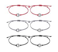 OAOSDH Braccialetti con Impronte di Zampe da 6 Pezzi, Braccialetti Intrecciati, Braccialetti Creativi, Braccialetti Semplici E Versatili, Braccialetti Regolabili