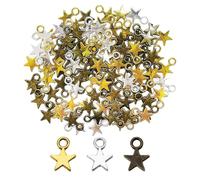 OAOSDH Ciondolo Stella da 200 Pezzi, Accessori per Gioielli Fatti A Mano Fai-da-Te, Ciondolo Decorativo, Ciondolo Stella in Metallo, può Fare Collane, Orecchini, Bracciali