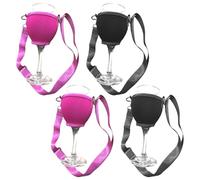 OAOSDH Coperchio di Vetro da Vino A 4 Pezzi, Copertura per Tazza Portatile, Copertura per Tazza Creativa, Copertura per Coppa per Feste, Copertura A Tazza con Cordino.