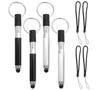 OAOSDH Penna A Sfera Touch-Screen A 4 Pezzi E Cordino Nero A 4 Pezzi, Penna A Sfera Portatile, Mini Penna A Sfera, Forniture di Studio E Ufficio.