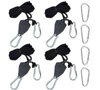 OAOSDH Riduster della Puleggia per La Corda di Sollevamento A 4 Pezzi E Carabinatore A 4 Pezzi, Cordino Multifunzione, Cordino Lampada, Corda Regolabile.