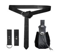 OAOSDH Set di Accessori per Abbigliamento A 3 Pezzi, Accessori per Giocatori di Ruolo, Cintura in Pelle Vintage, Borsa per La Cottura, Accessori per Abbigliamento per Feste.