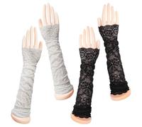 OAOSDH Sleeve Di Pizzo Da 2 Pezzi, Guanti Lunghi, Guanti Da Abito, Guanti Decorativi, Guanti Da Donna Elei.
