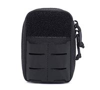 OAREA Marsupio tattico da Cintura, Borsa di Pronto Soccorso for Sopravvivenza, Marsupio for Zaino Molle, Medicine, torce elettriche(BK)