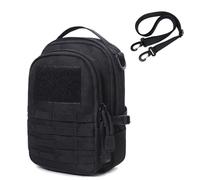 OAREA Marsupio tattico Molle, Marsupio da Cintura for Cellulare, Marsupio Sottile Multiuso for Gadget edc(BK+S)
