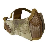 OAREA, Maschera Tattica per Softair, metà Parte Inferiore del Viso, Rete in Acciaio Metallico, Protezione per Le Orecchie, per Paintball, AT