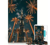 Oasi di palme al Burj Khalifa, puzzle da 1000 pezzi per ragazzi, gioco intelligente, immagine da assemblare per momenti di relax, regalo adorabile (38x52cm)