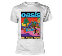 Oasis T Shirt Be Here Now Illustration Band Logo Nuovo Ufficiale Unisex Bianca Size S