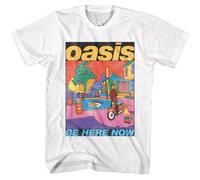 Oasis Be Here Now T-Shirt Uomo Maniche Corte Collo America Classics Bianco