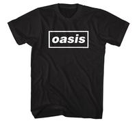 Oasis Black Rectangular Logo American Classics T-Shirt Manica Corta