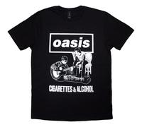 Oasis Cigarettes & Alcohol Illustration Mono Black S Maglietta