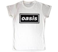 Oasis 'Decca Logo' (Bianco) T-shirt Aderente da Donna - NUOVO E UFFICIALE