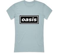 Oasis 'Decca Logo' (Blu) T-shirt Aderente da Donna - NUOVO E UFFICIALE