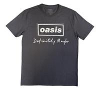 Oasis Definitely Maybe Distressed Text Logo Charcoal Grey XL Maglietta