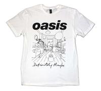 Oasis Maglietta Definitely Maybe Line Drawing Ufficiale Unisex Bianco XXL