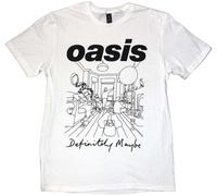 Oasis Definitely Maybe Line Drawing White XL Maglietta