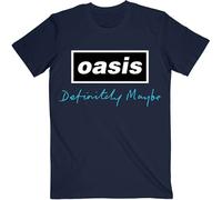 Oasis Maglietta Definitely Maybe Text Logo Unisex Navy Blue L