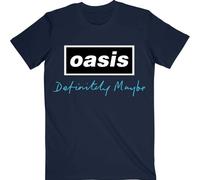 Oasis Maglietta Definitely Maybe Text Logo Unisex Navy Blue L