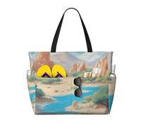 oasis in the desert - Borsa da viaggio multifunzione da spiaggia, multi tasca, design alla moda, adatta per vari luoghi all'aperto