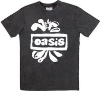 Oasis Logo Splat Stone Wash Charcoal Grey S Maglietta