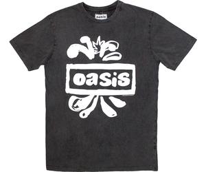 Oasis Logo Splat Stone Wash Charcoal Grey XL Maglietta