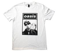 Oasis 'Noel & Liam Boxed Photo' (Bianco) T-Shirt - NUOVO E UFFICIALE