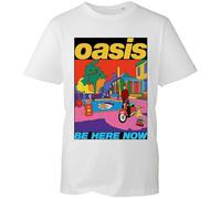 Oasis T Shirt Be Here Now Illustration Band Logo Nuovo Ufficiale Unisex Bianca Size M