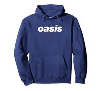 Oasis - White Logo On Navy Felpa con Cappuccio