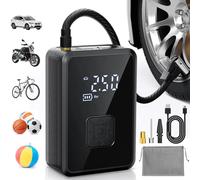 Oasser Mini Compressore Aria Portatile Auto, 150PSI (10,3Bar) Cilindro 17 mm con Schermo LCD Digitale e Torcia LED Type-C USB Ricaricabile, Dotato di Tubo Flessibile da 30 cm e Borsa di Stoccaggio