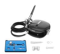 Oasser Mini Kit Aerografo,Airbrush con Compressore aerografo Doppia Azione,3 Modalità saerografo Professionale per Modellismo,Pasticceria,Unghie,Verniciatura,Make Up, Alimentare Nero