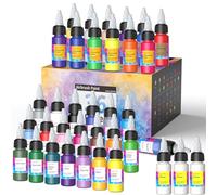 Oasser Set Vernici per Aerografo - 33 Colori con 3 Diluenti, Acriliche a Base d'Acqua, Pronti per Modelli in Metallo, Plastica, Tela, Legno