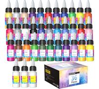 oasser Set Vernici per Aerografo 33 Colori con 3 Diluenti, Acriliche a Base d'Acqua, Pronti per Modelli in Metallo, Plastica, Tela, Legno