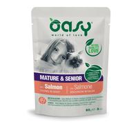 Oasy Cat Bocconcini in salsa 85 gr - MATURE Salmone - Confezione da 12 pezzi - Cibo umido per gatti - 1° ORDINE? scegli lo sconto BZR5 / BZR20 + 200 punti fedeltà