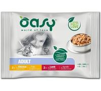 Oasy Cat Bocconcini in Salsa Flowpack Adult con Pollo e Agnello 4x85 gr