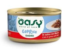 Oasy Cat Caprice Dadini in Salsa al Manzo - Lattina Da 85 Gr - CONFEZIONE RISPARMIO