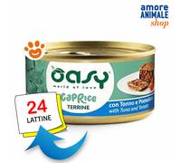 Oasy Cat Caprice Terrine con Tonno e Pomodoro Cibo Umido Gatti Lattina da 85 gr